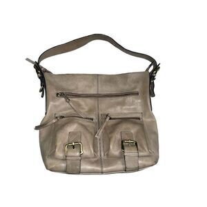 Nino Bossi Leather Handbag - Stone